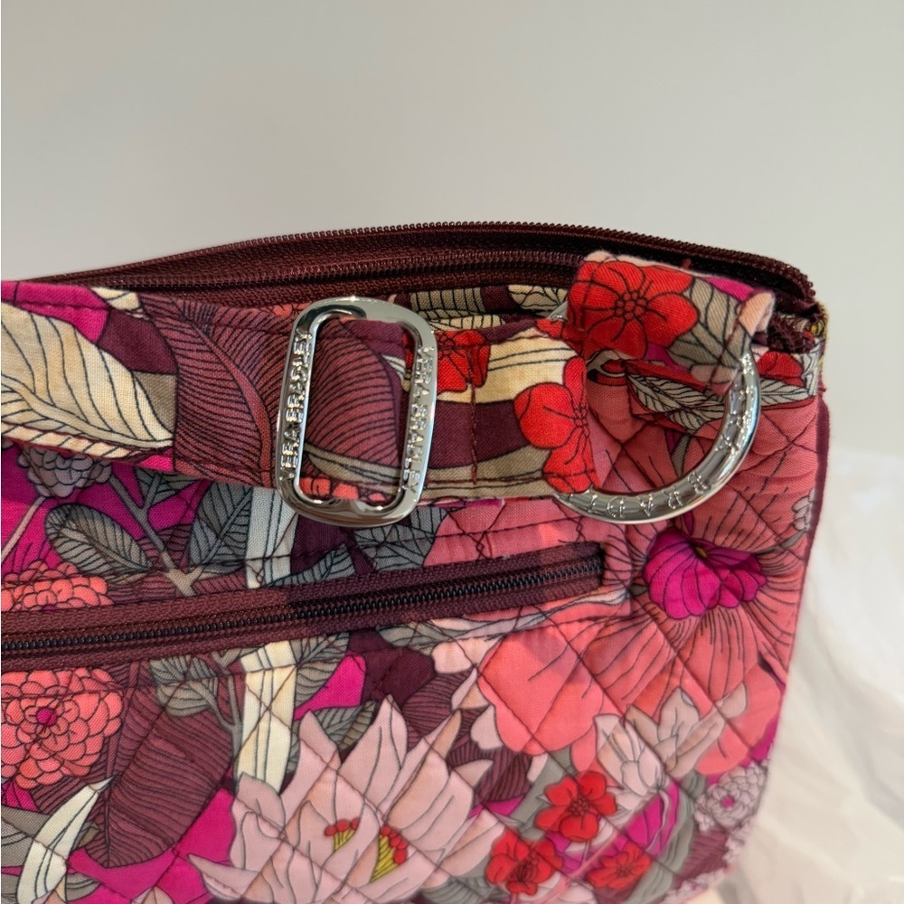 Vera Bradley Pink Red Floral Women's Crossbody Bag w.Adjustable Shoulder Strap - Picture 7 of 14